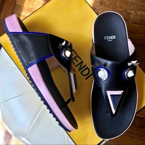 Fendi Monster slide sandal, size 37